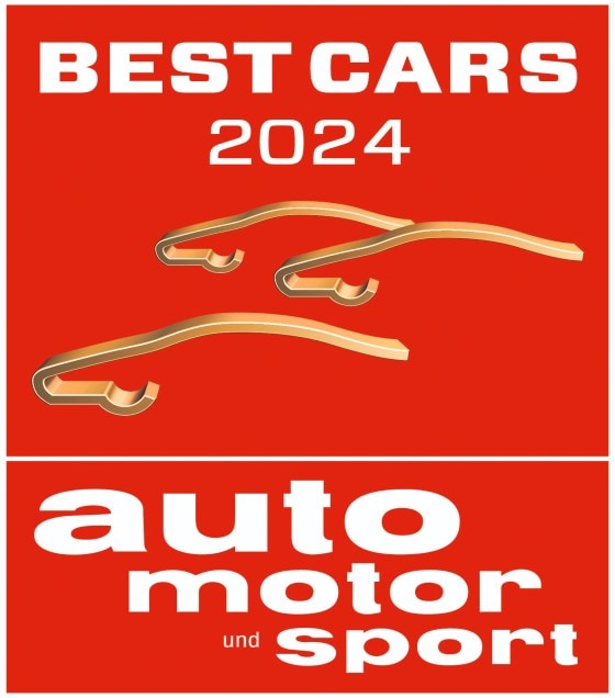 An award badge for EX30 from Carwow winning Car of the year awards 2024.