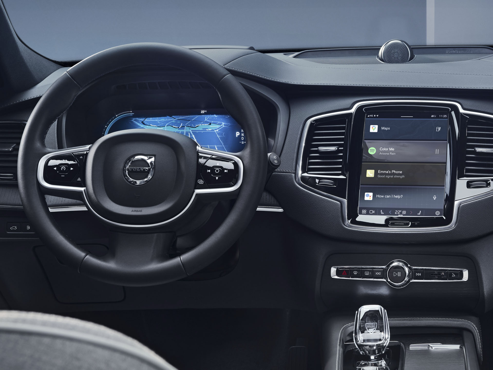 Volvo interior volante y consola central