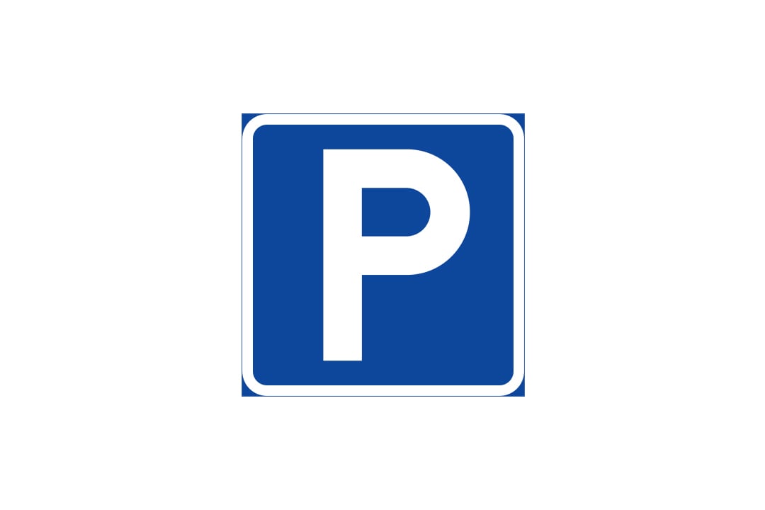 The letter P for parking
