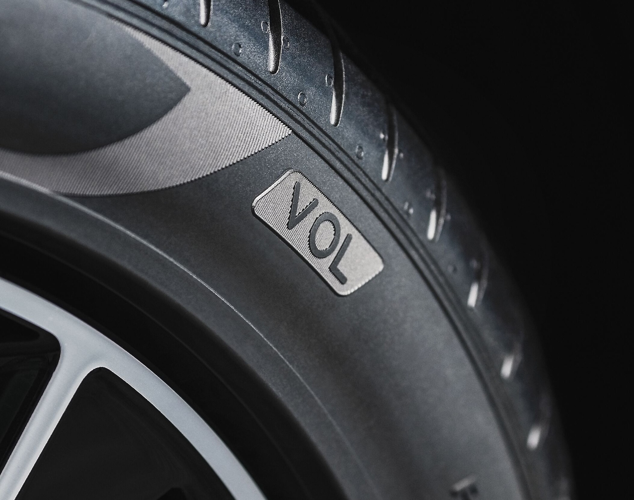 Volvo Tires and Road Safety - Close up of a Volvo tire