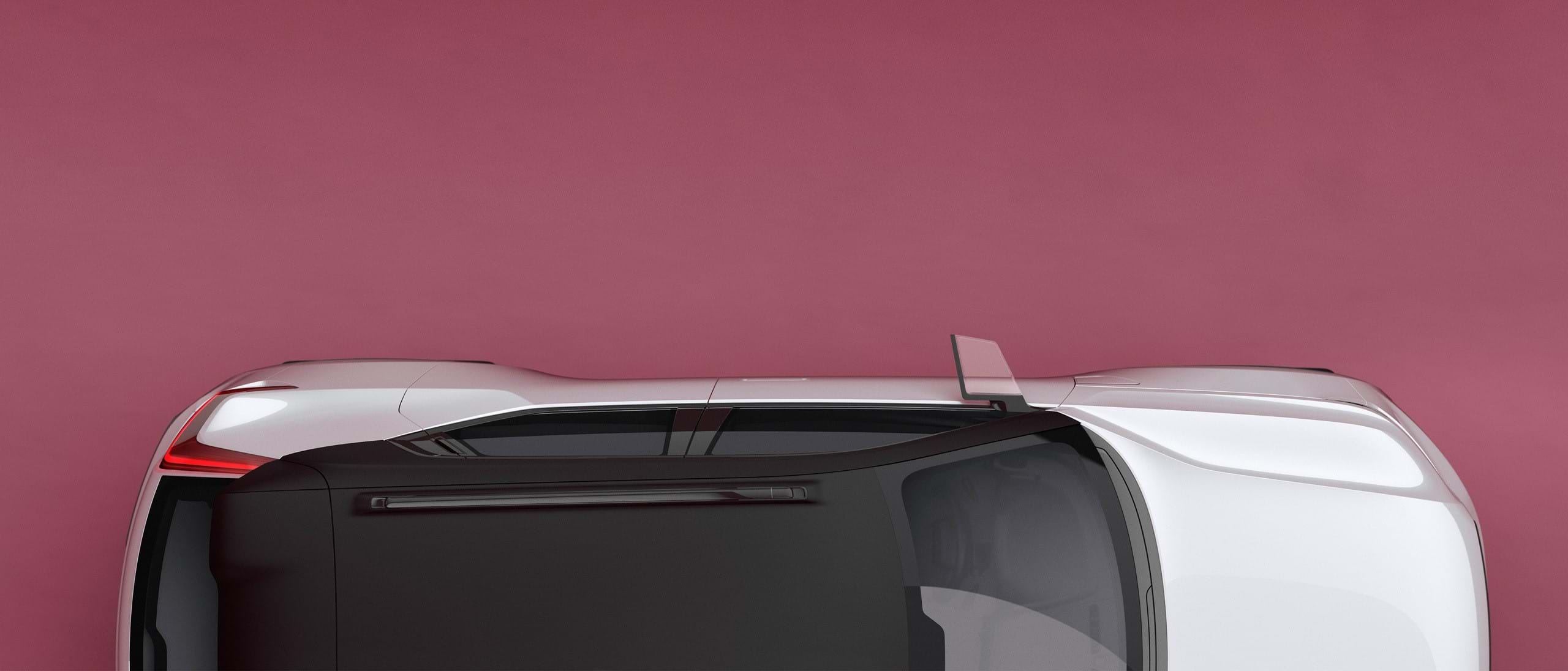Bijeli Volvo Concept 40 s crnim kontrastnim krovom, prikazan odozgo