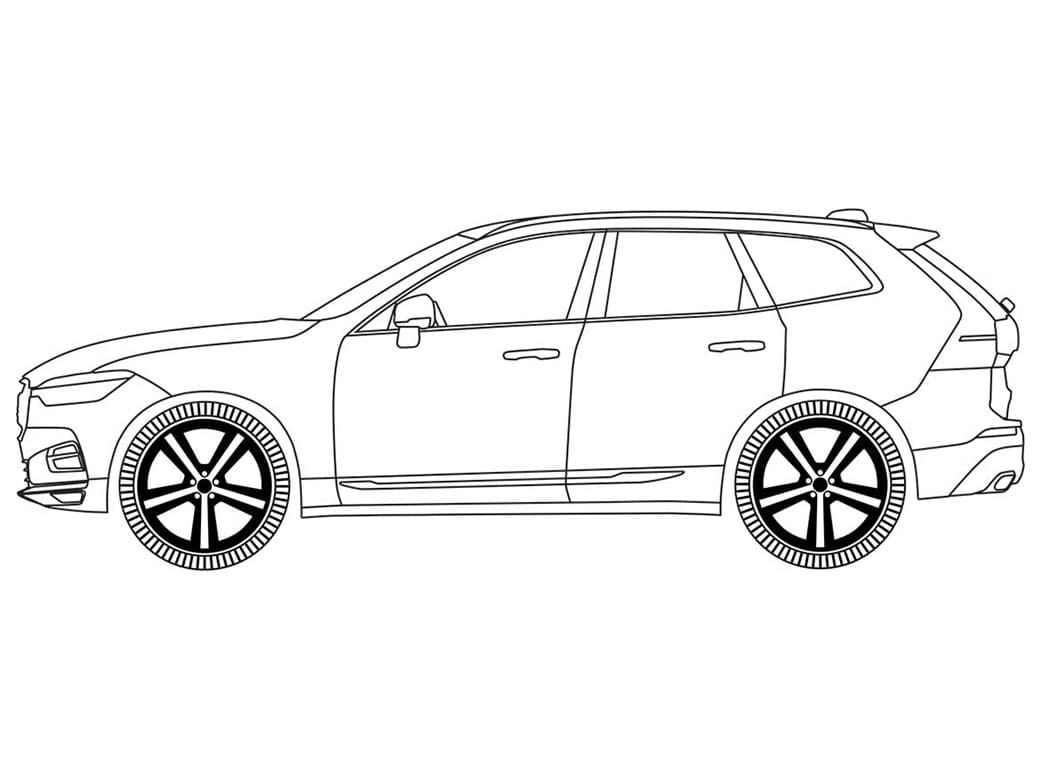 Σχέδιο του περιγράμματος ενός αυτοκινήτου Volvo XC60.