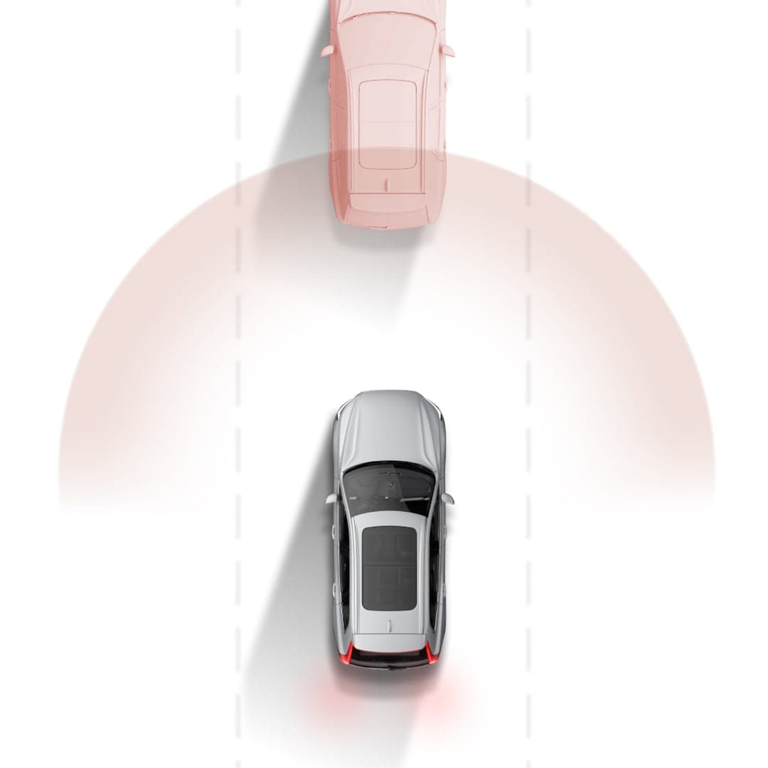 Illustrazione grafica del sistema City Safety di Volvo Cars.
