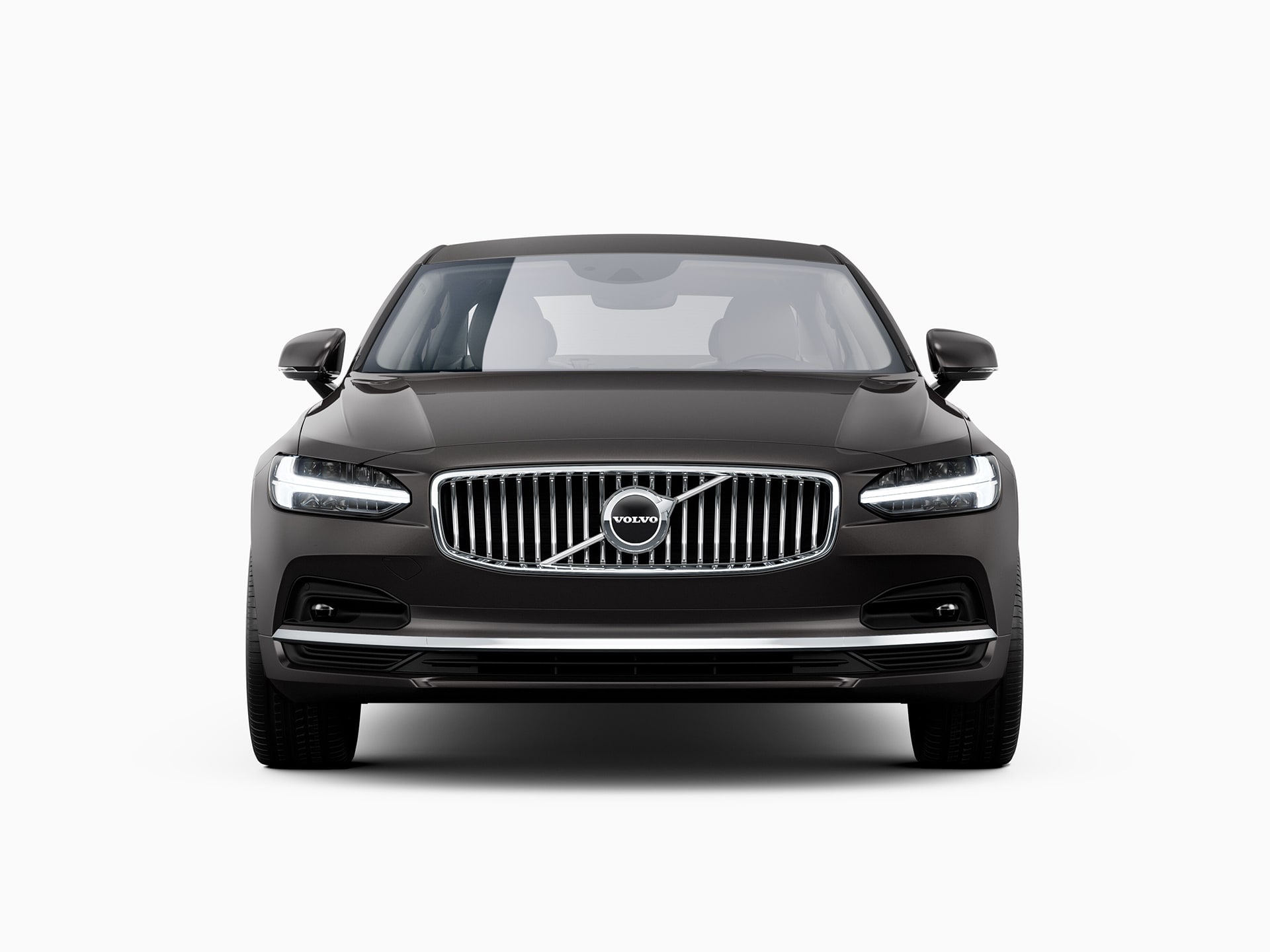 The front of a Volvo S90 sedan.