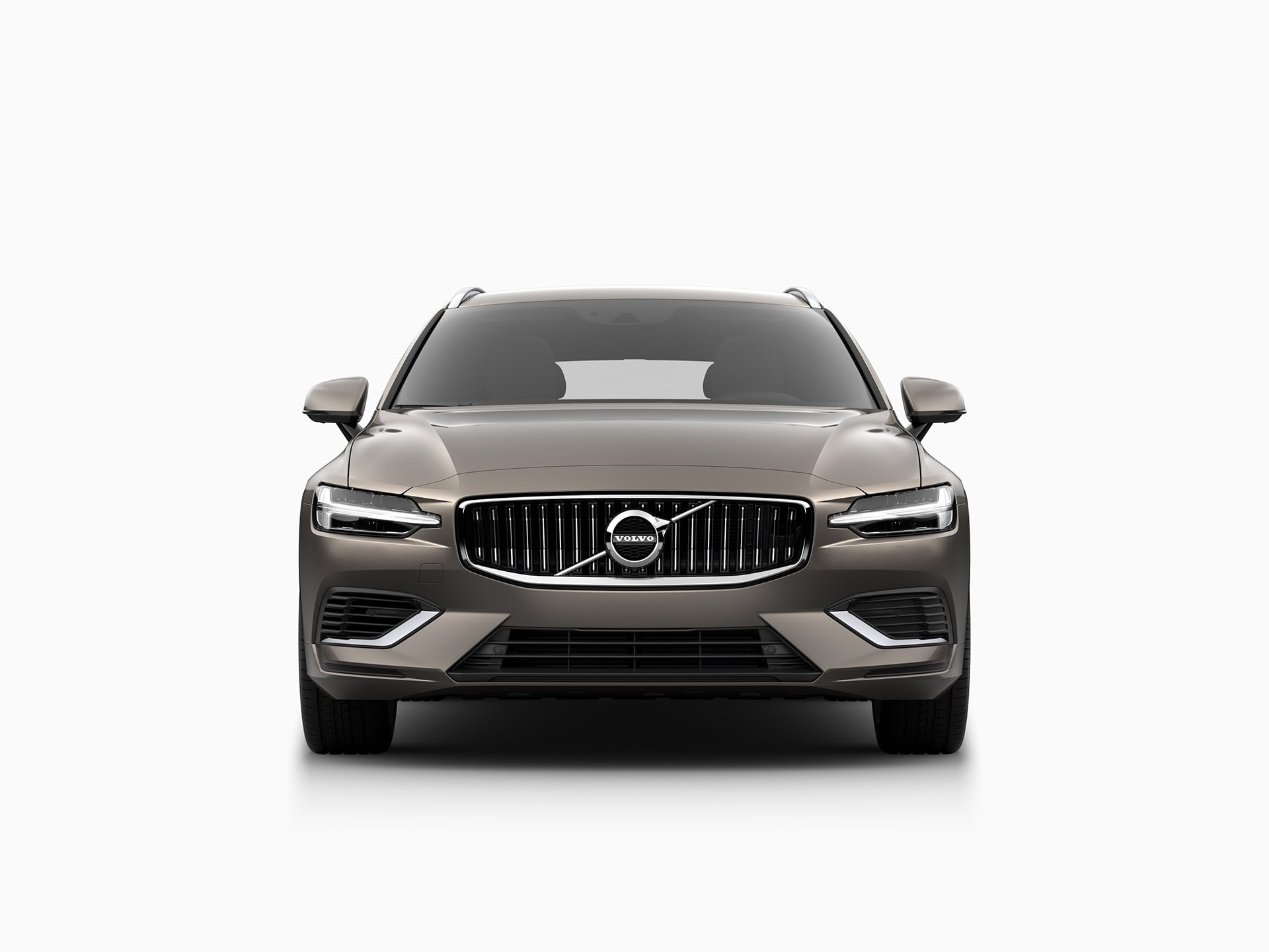 The front of a Volvo V60 Recharge plug-in hybrid.