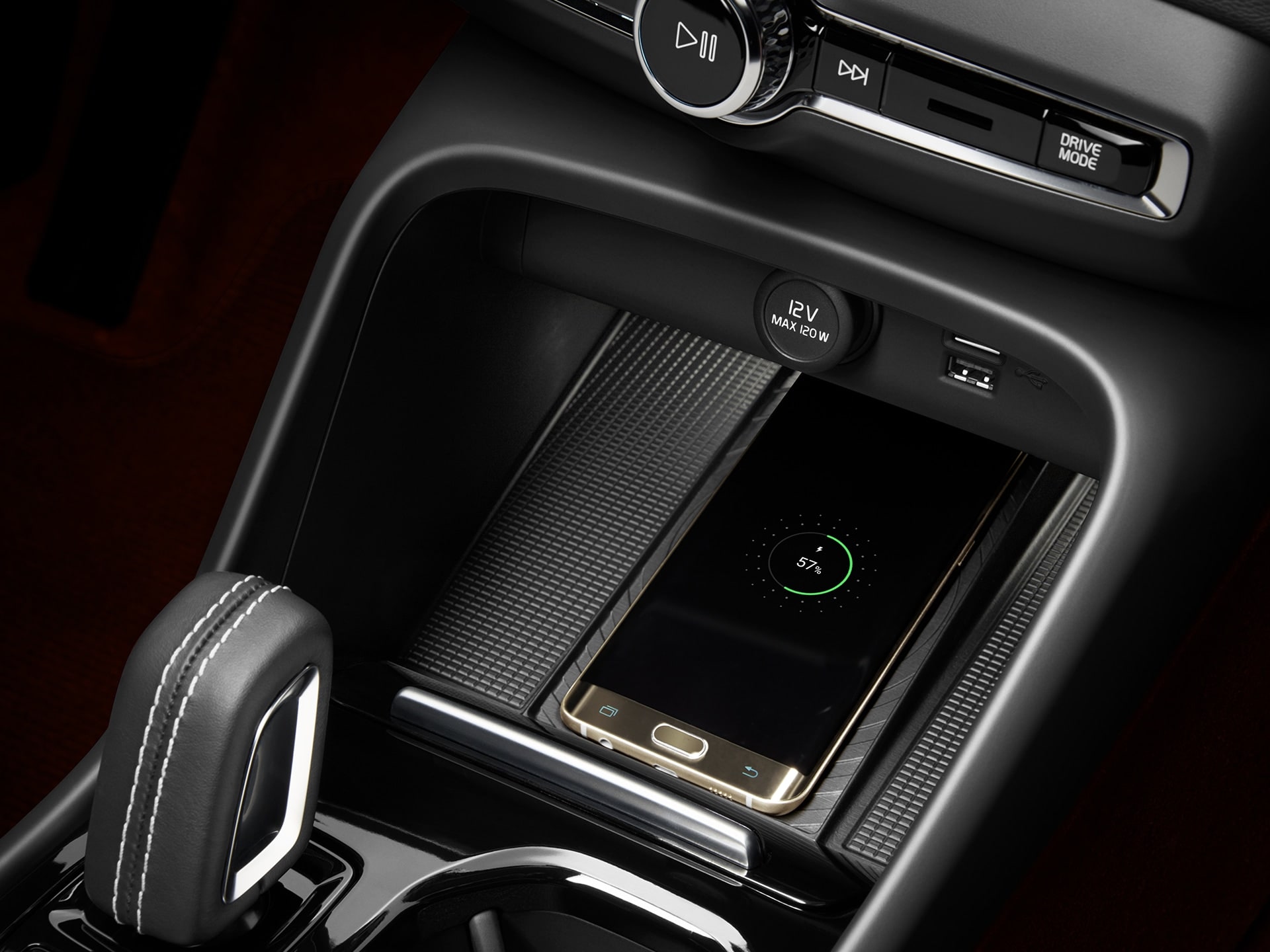 Wireless charging for your phone in an XC40.