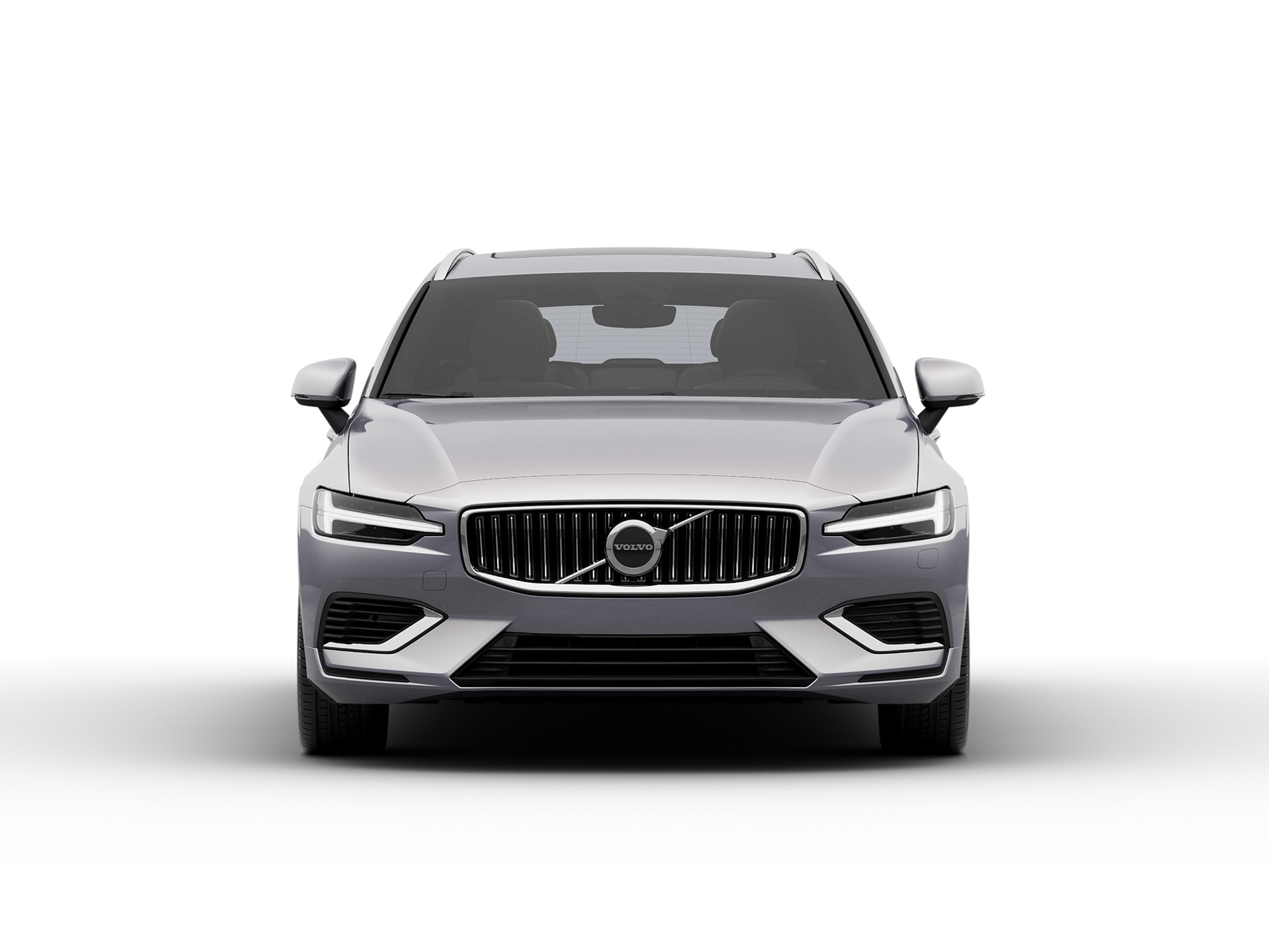 The front of a Volvo V60 Recharge plug-in hybrid.