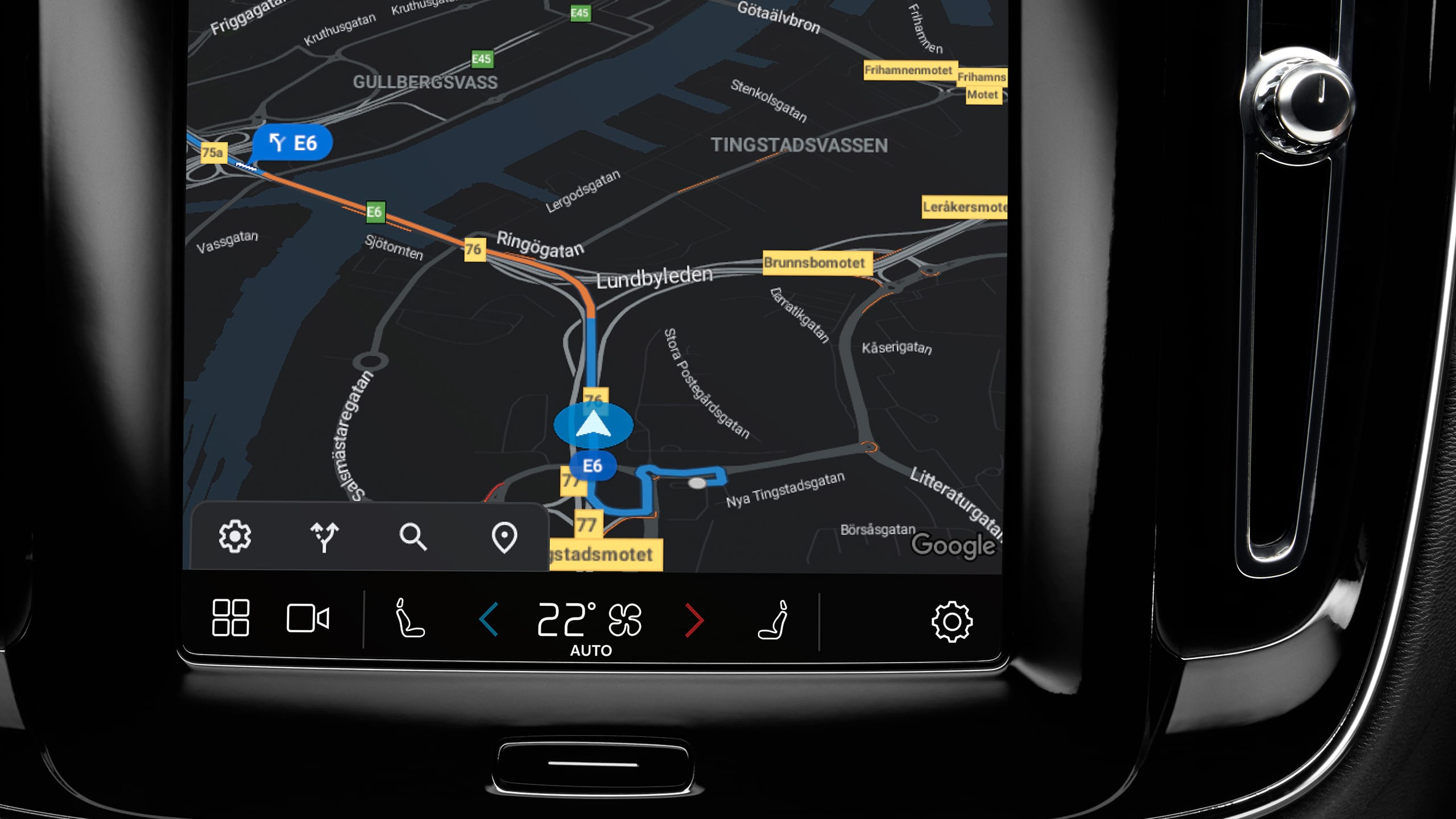 Google Maps volledig geïntegreerd in de Volvo XC40.