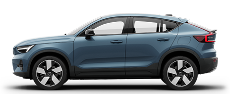 純電動 Volvo C40 Recharge 跨界休旅車的側面輪廓。