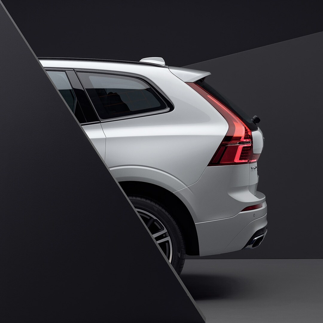 The rear exterior of a Volvo XC60 Recharge