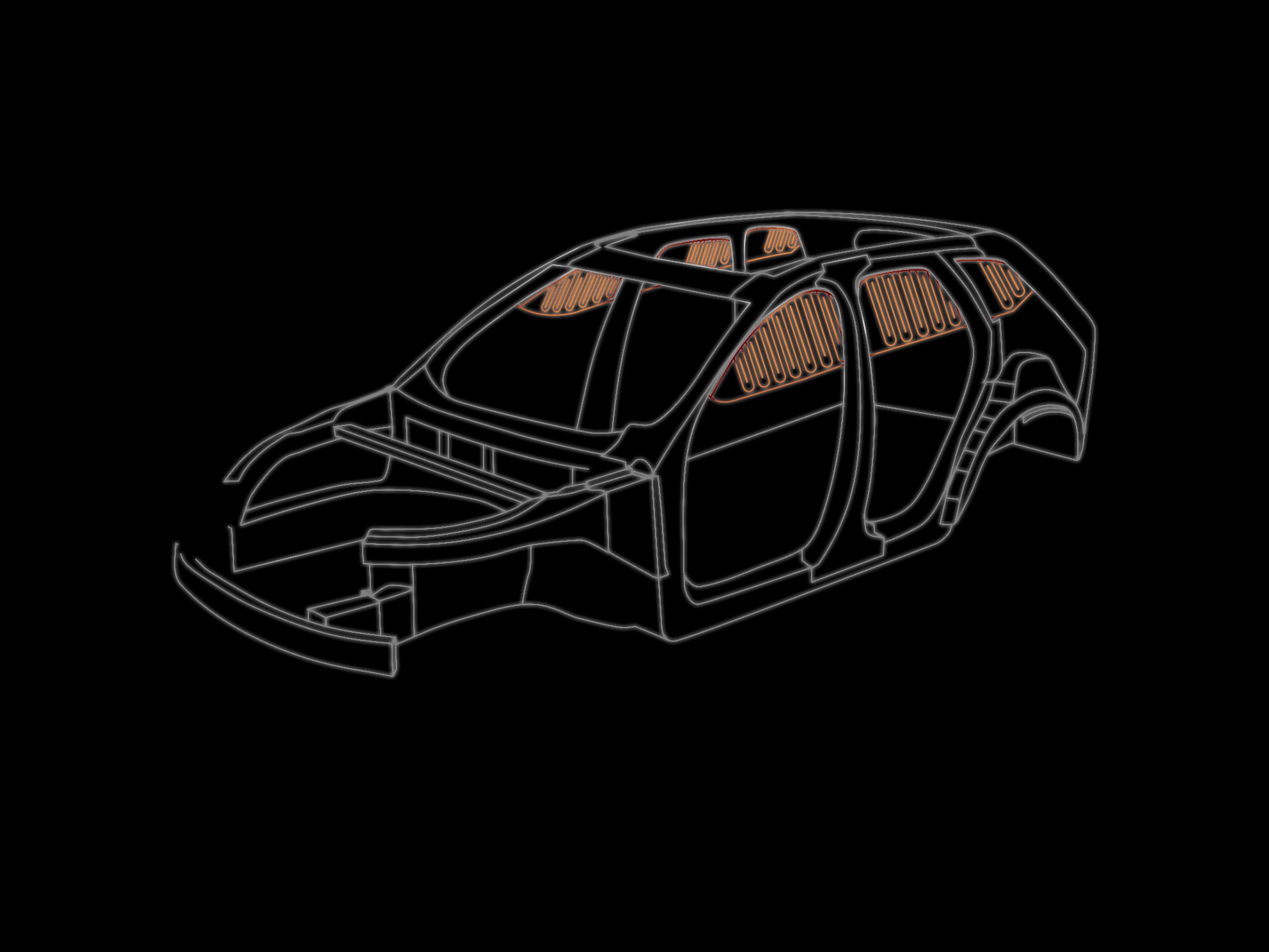 Un esquema digital del chasis de un vehículo