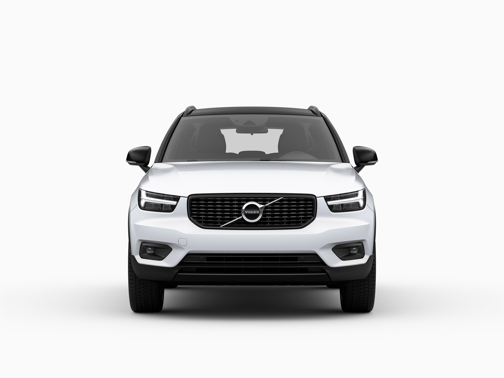 The front of a Volvo XC40 SUV.