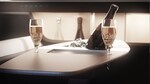 שולחן פרטי עם קירור מובנה לבקבוקים להנאה ברכב הקונספט 360C