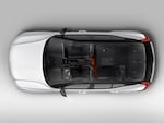 Top down cutaway view of the Volvo XC40 showing the interior seat layout from above