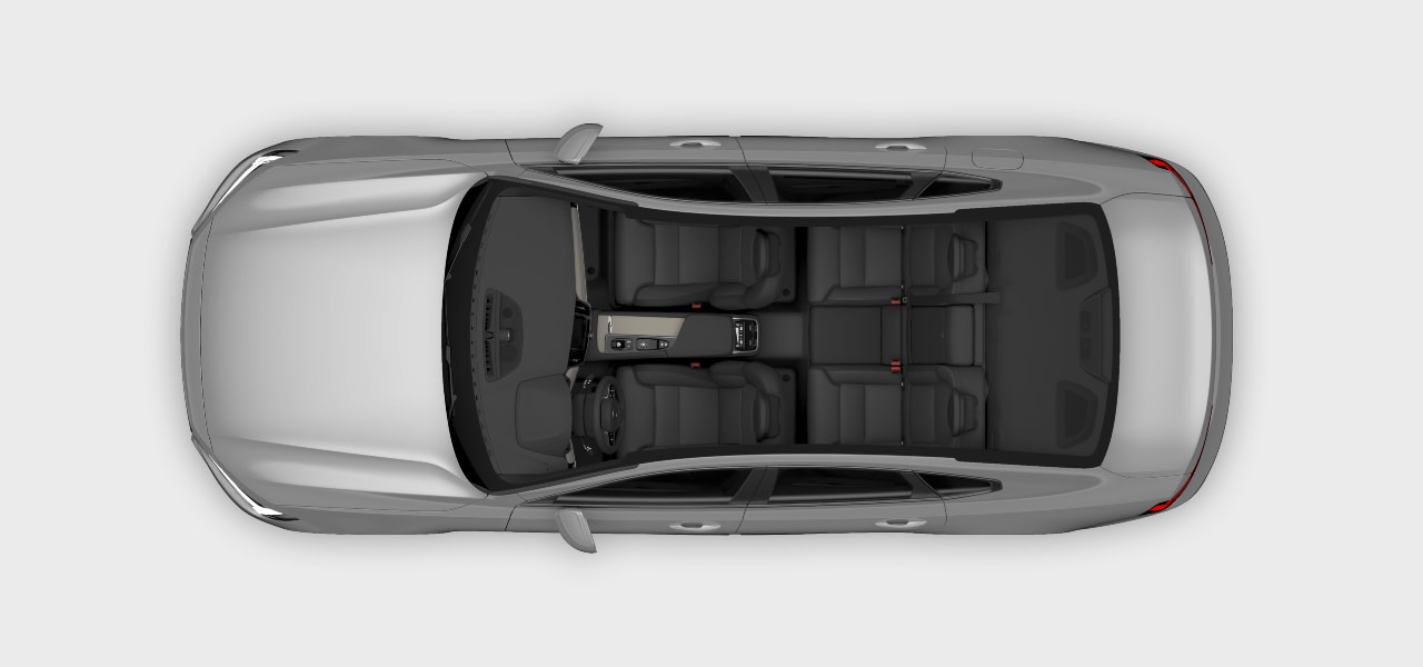 Top-down view of the car interior