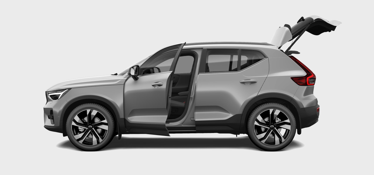 Side view of the car highlighting major storage areas.