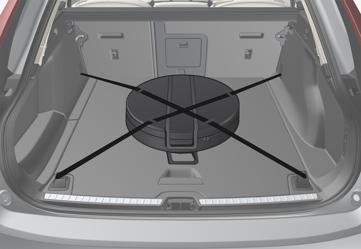 P5-1646-V90 hybrid-Spare wheel in cargo area
