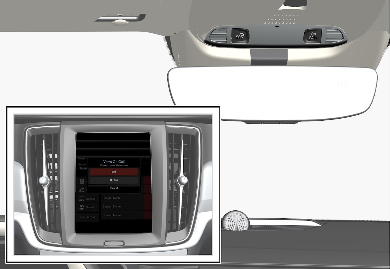 P5-1617-S90 V90 Volvo On call button