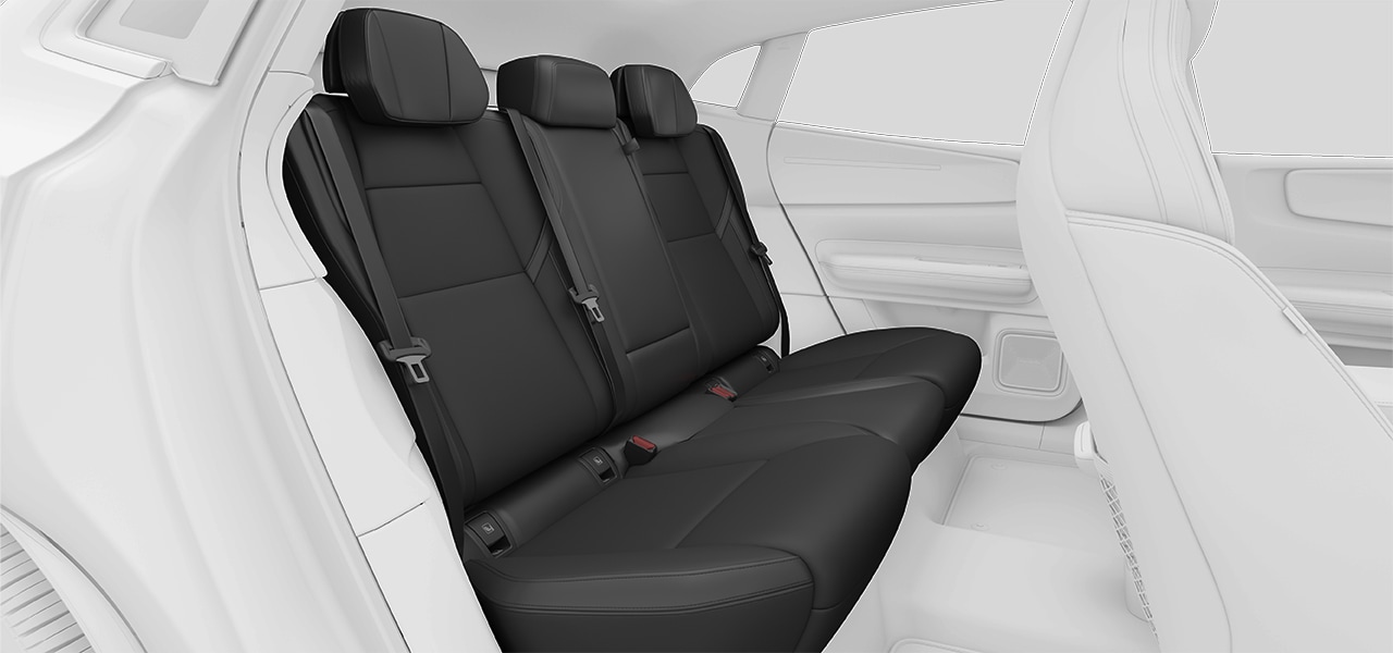 Side view of the rear seats