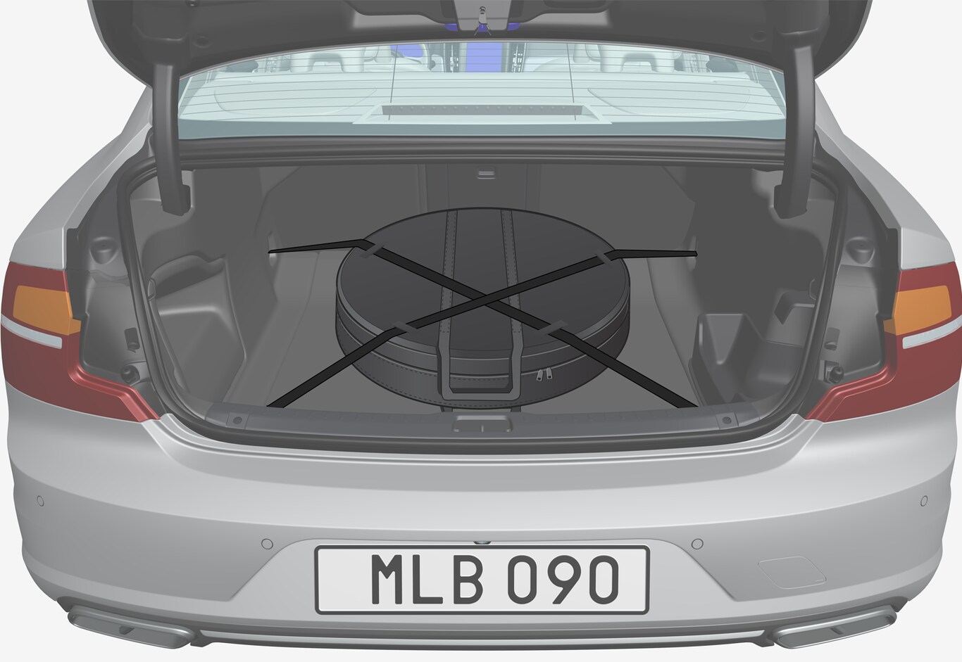 P5-1646-S90 hybrid-Spare wheel in cargo area