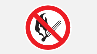 Étiquette pour éviter les étincelles et les flammes nues