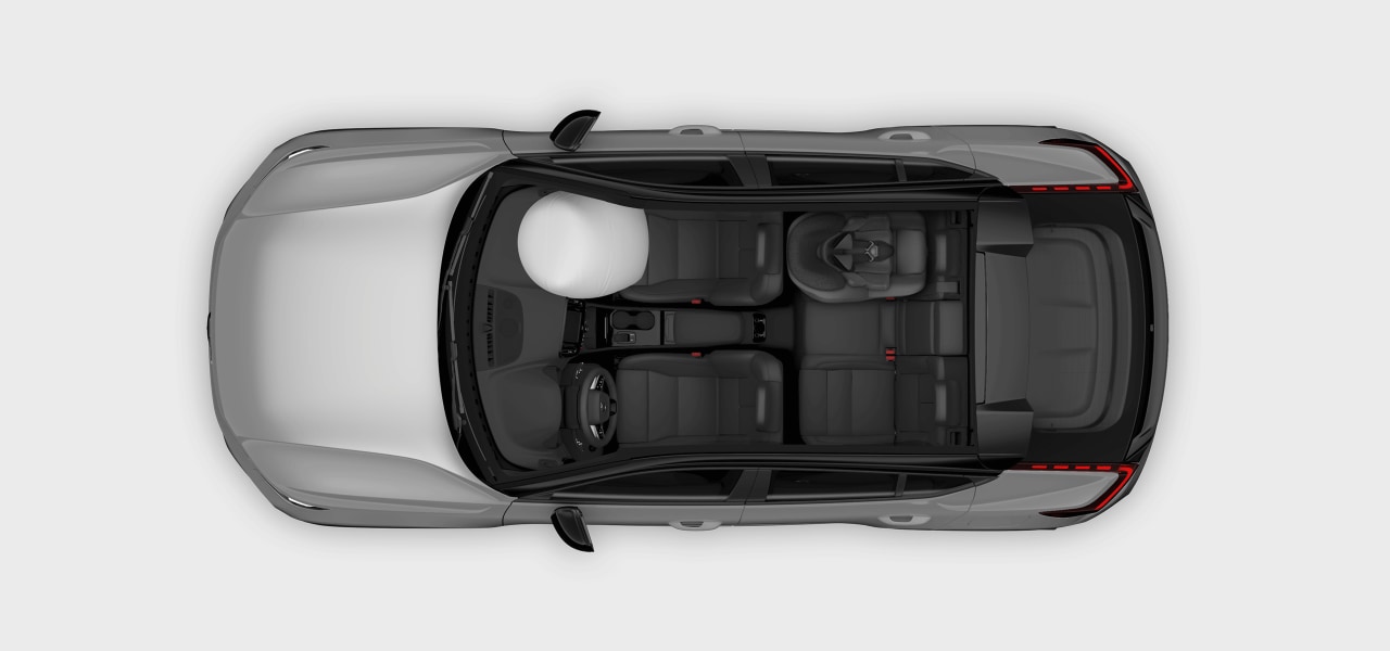 Top-down view of the car