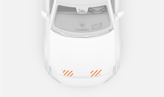 Where to press hood down to close it