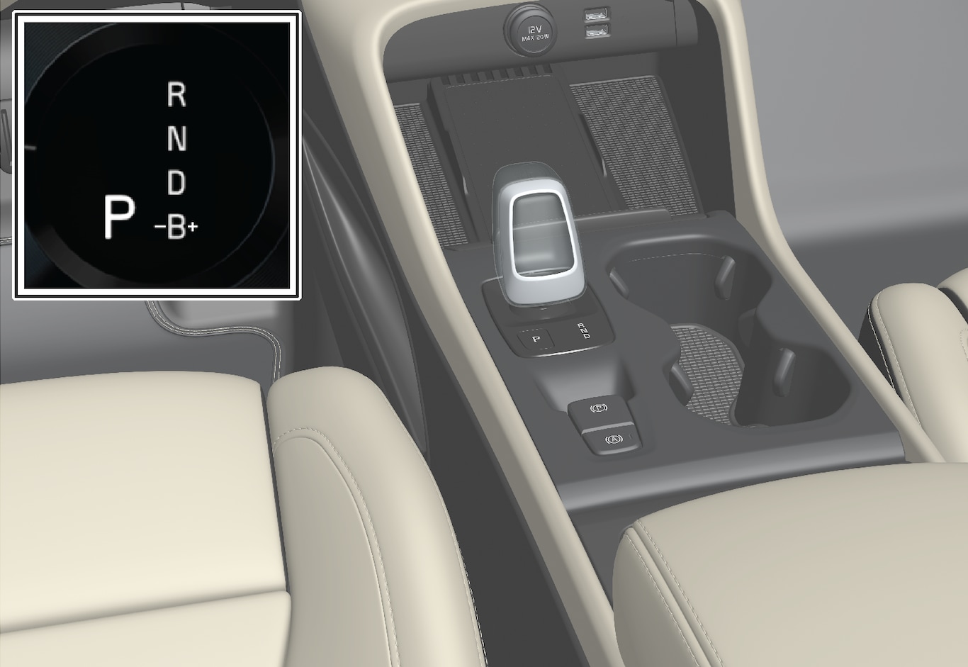 P6-1917-XC40H-Crystal gear shifter with driver display info