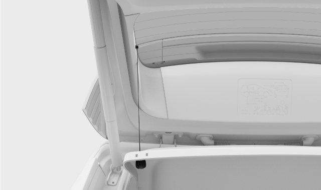 The loops on the cords attach to the boot hatch attachment points.