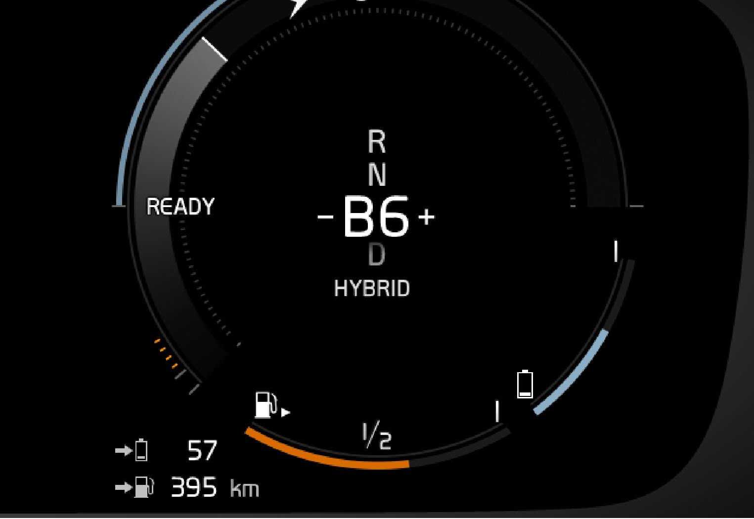 PS-1926-Hybrid gear shift B-mode in driver display