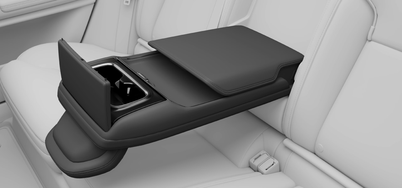 Rear centre armrest folded out