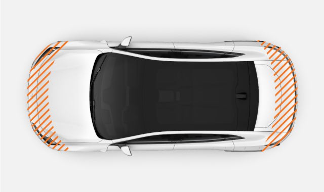 Locations of cameras, sensors and radar units in your vehicle.