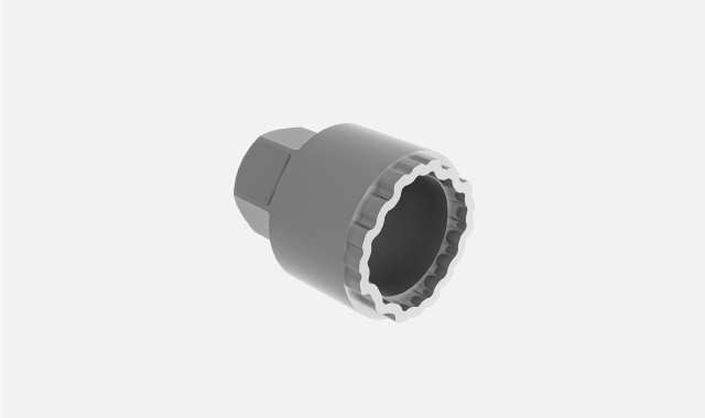 Lockable wheel bolt tool