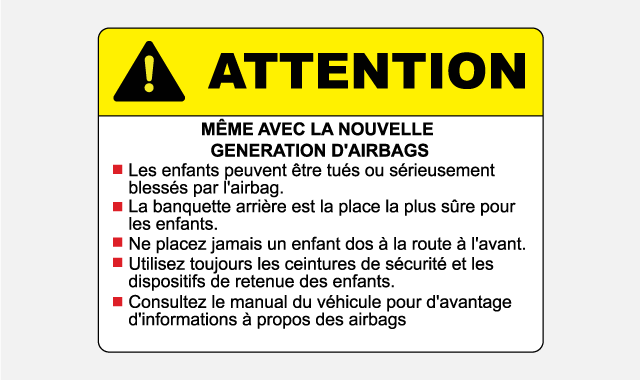 Sun visor warning label