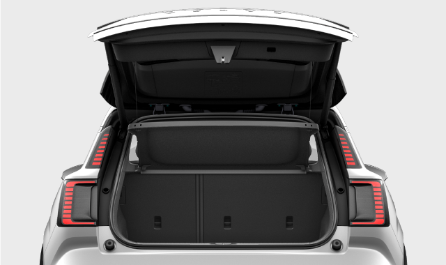 The four attachment points on the parcel shelf and boot hatch.