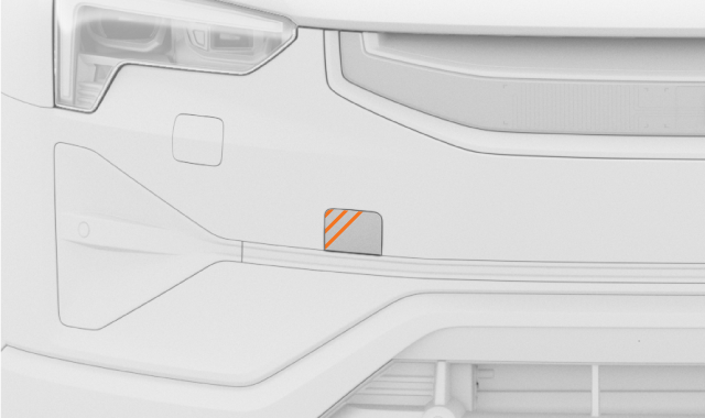 Front towing eye fastening cover.