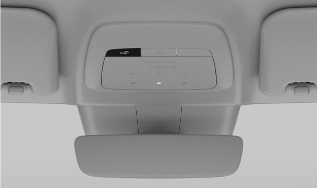 Bouton SOS dans la console de plafond
