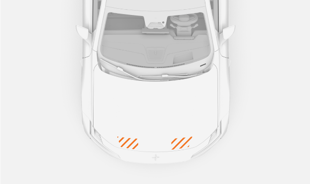 Where to press hood down to close it