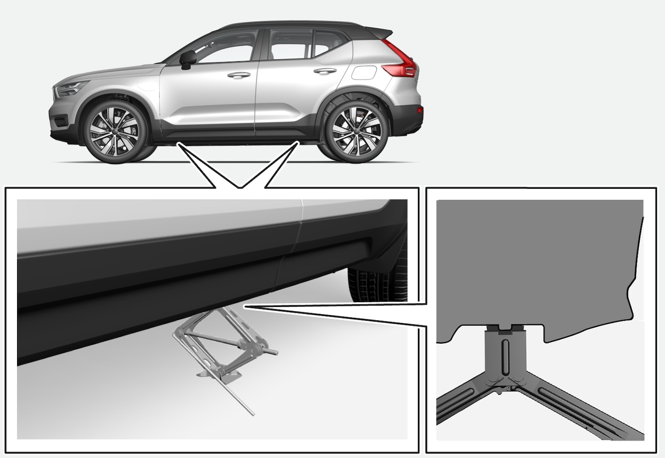 P6-2037-XC40BEV-Jack fitting in chassi