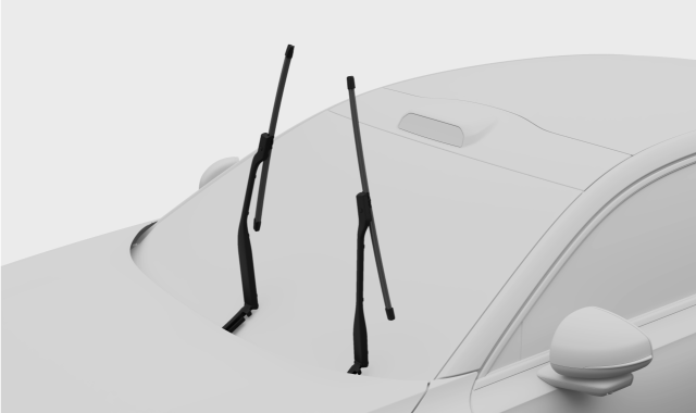 Folding the wipers up from the windscreen