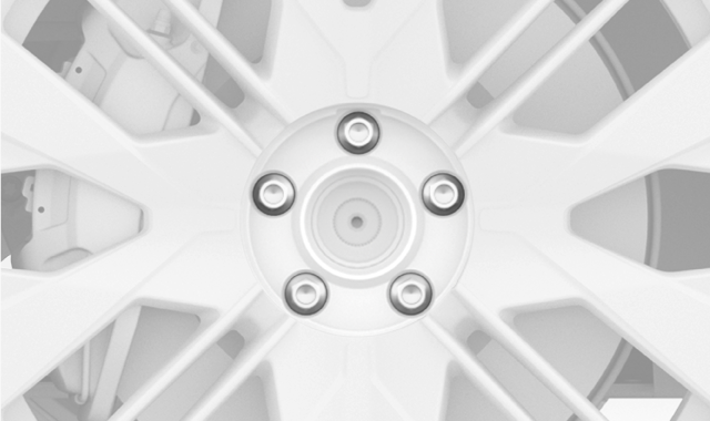 Lug nuts tightened crosswise.