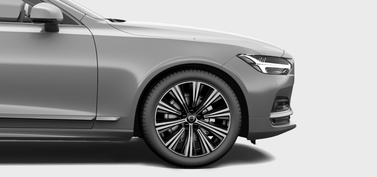 Side view of the vehicle front and tire.