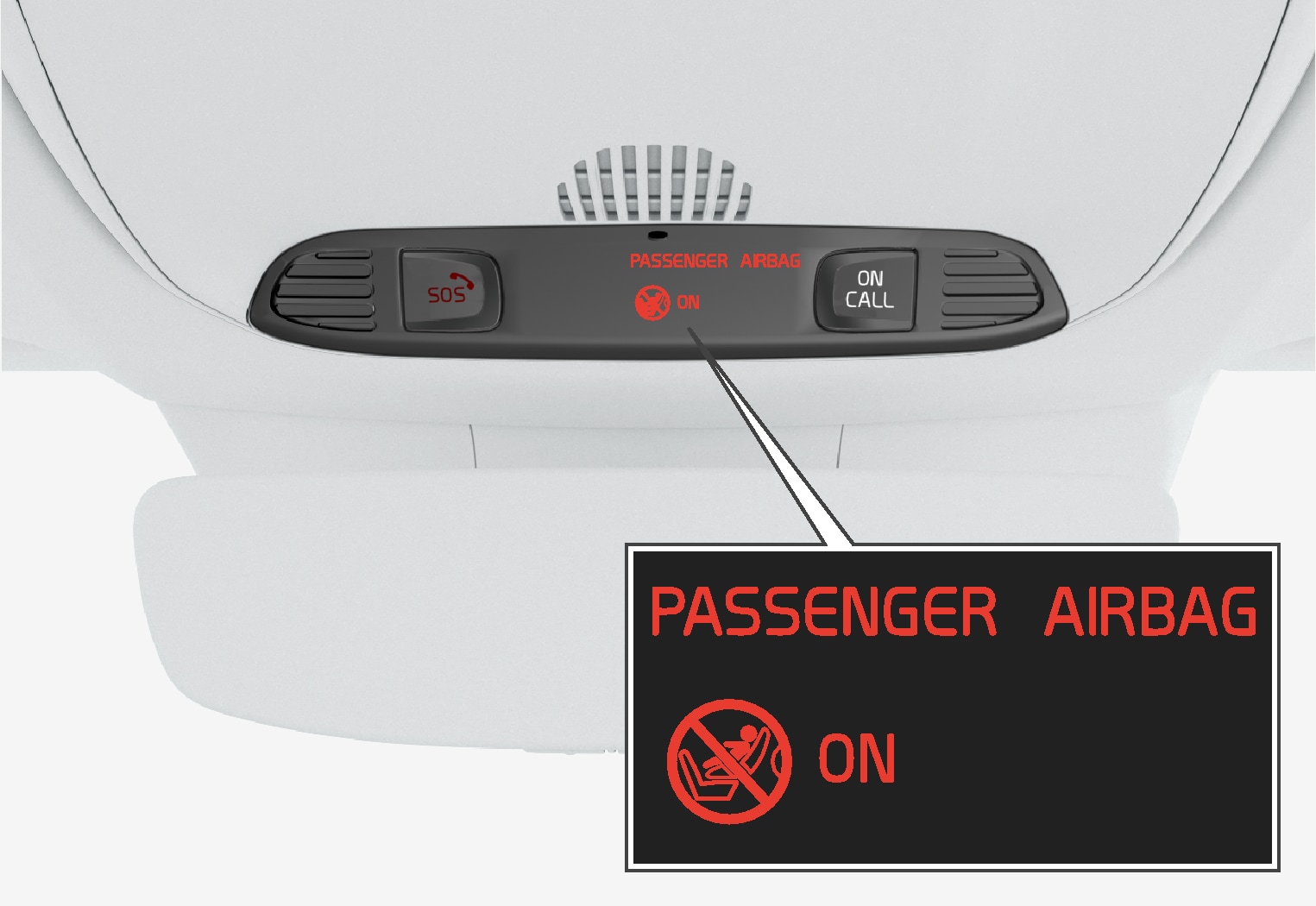 PS-1926-Safety–Overhead console passenger airbag on