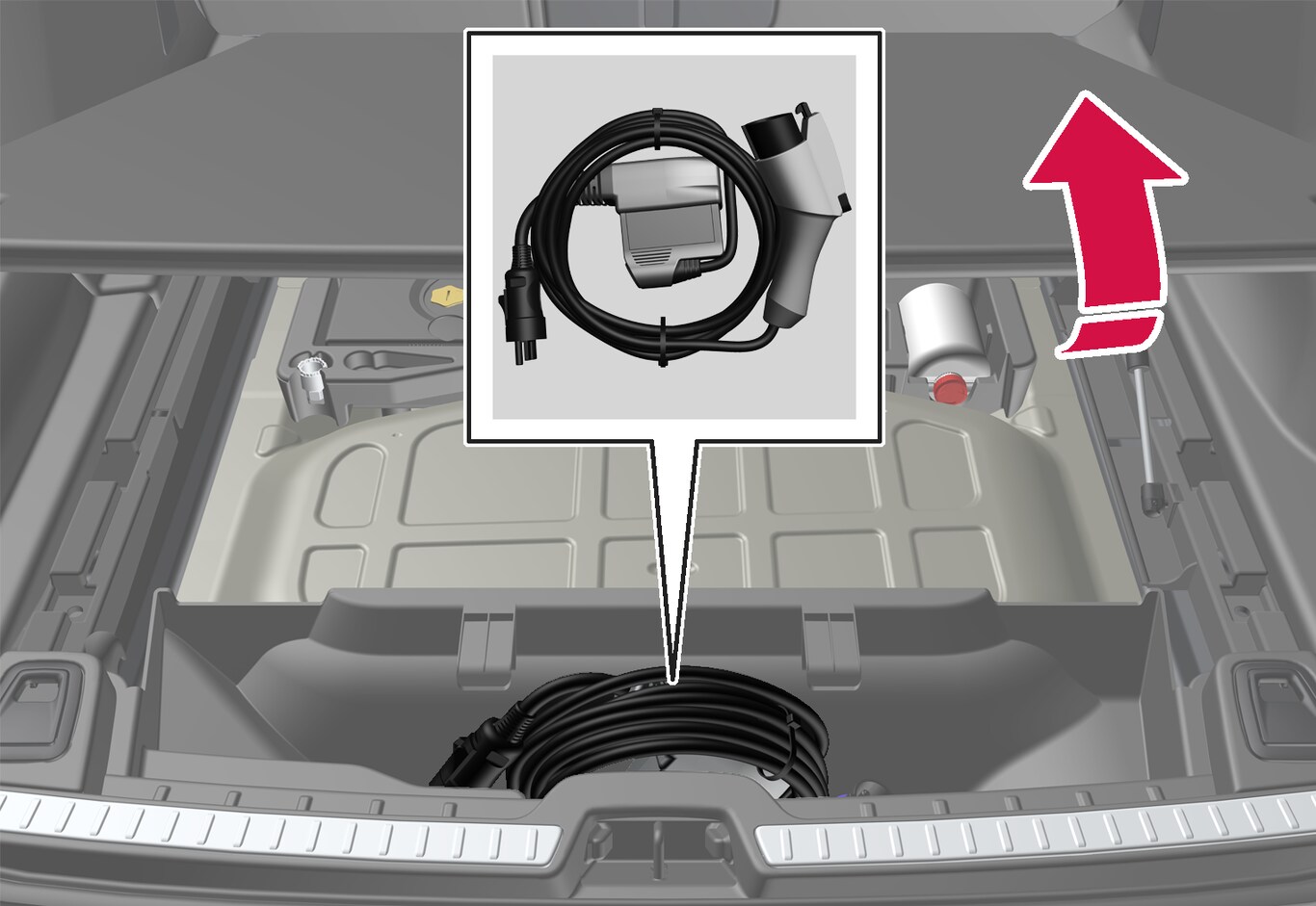 P5-1717-V90H Hybrid cable placement in car Japan
