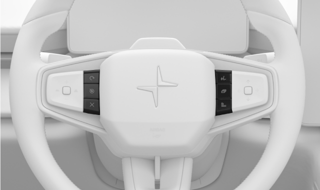 Steering wheel interior buttons