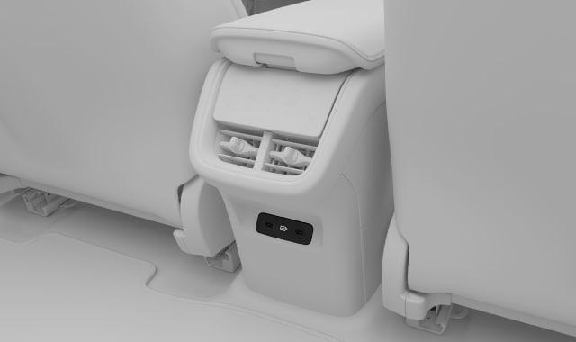 USB ports on rear of tunnel console