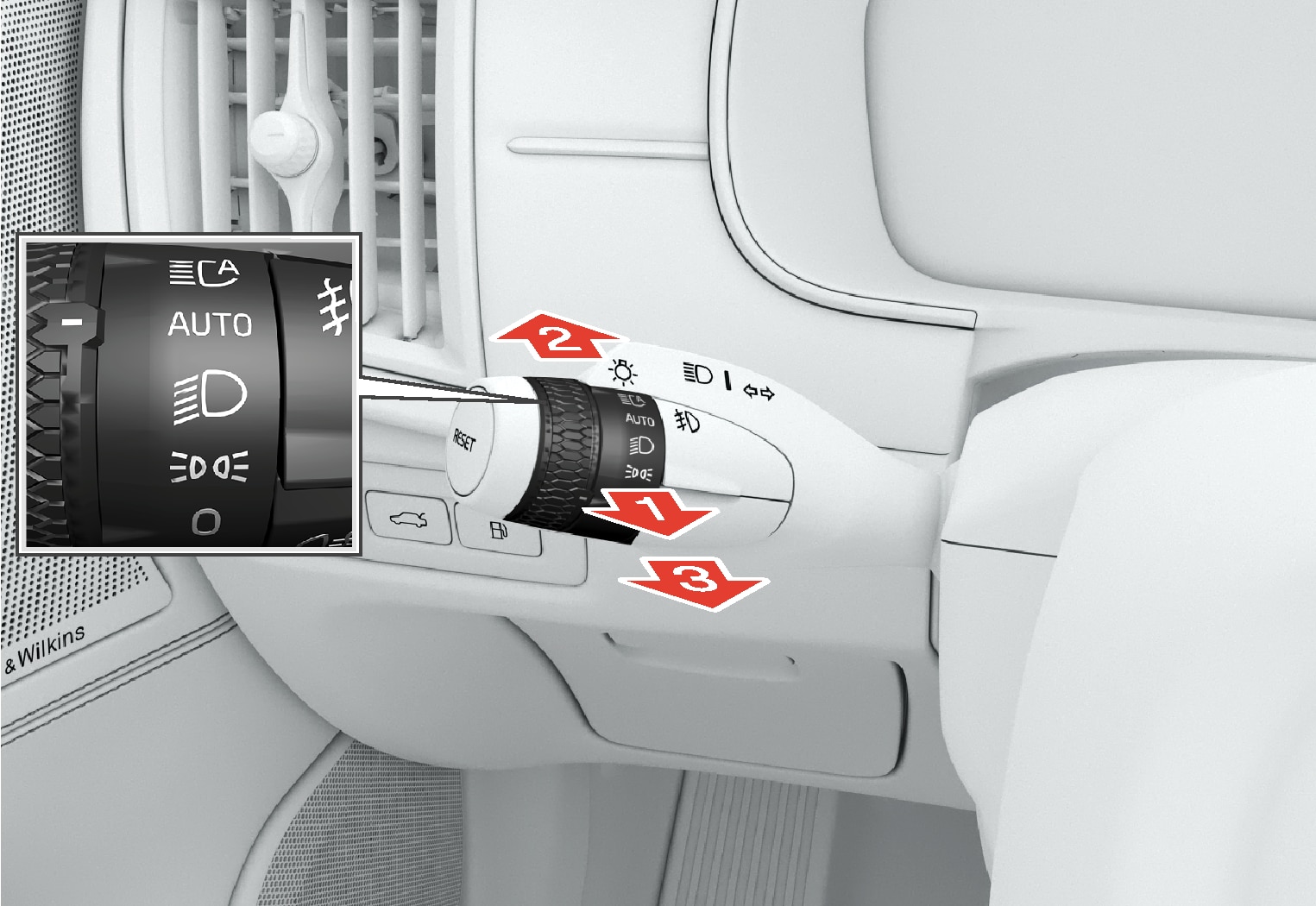 PS-1926-Left-side steering wheel lever-Hi/Lo beam toggling