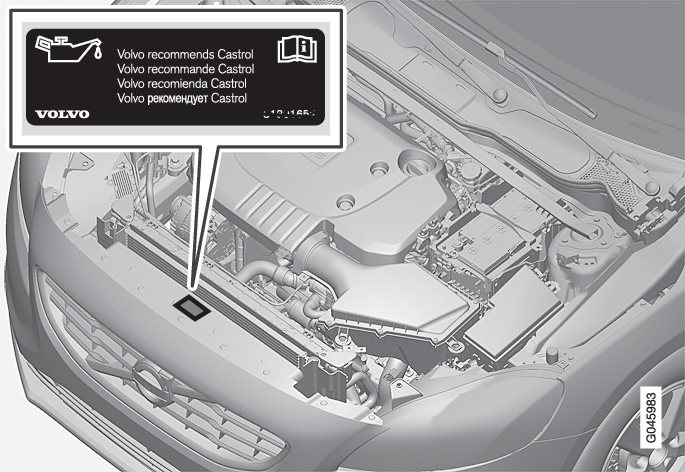 P4-1220-Y55X- Checking engine oil, label
