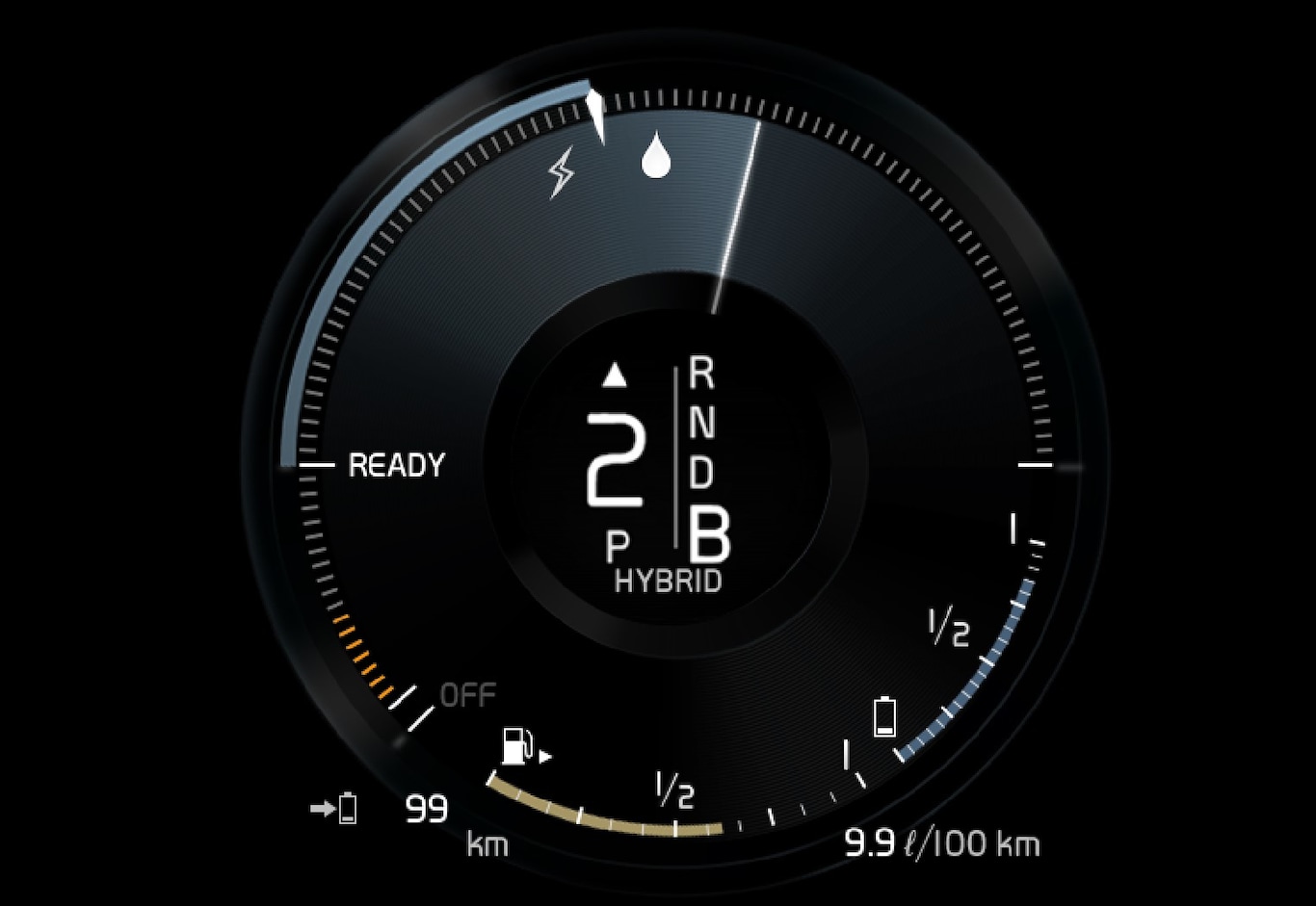 P5- 15w19-XC90H - drive mode HYBRID - much torque