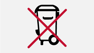 Label for ensuring that the battery is disposed of properly